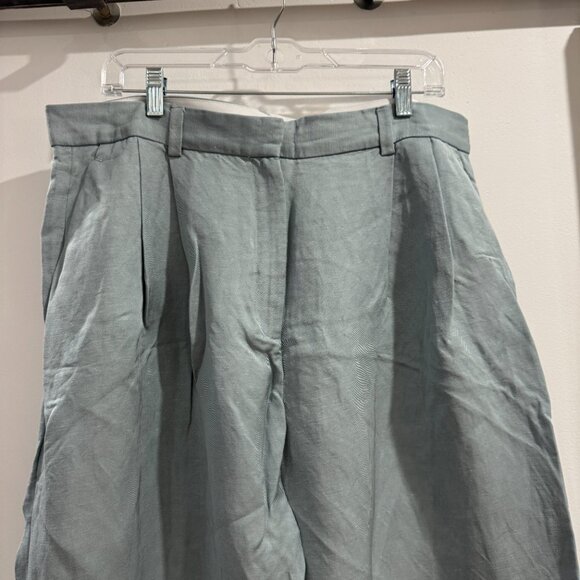 Light Blue Pleated Wide Leg Pants | 14 - Picture 3 of 8